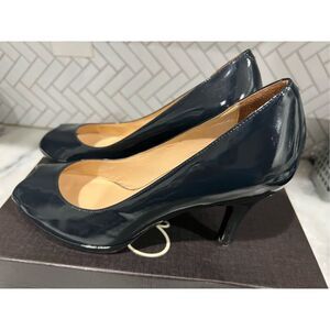 Cole Haan OT Air Pump Blue Patent Open Toe Pump SZ8.5 FLEET BLUE